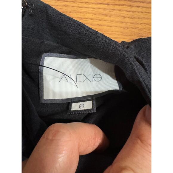 Alexis Black Marianne Tiered Bell-Sleeve Crepe Mini Dress Ruffled Trim Small - Picture 9 of 10